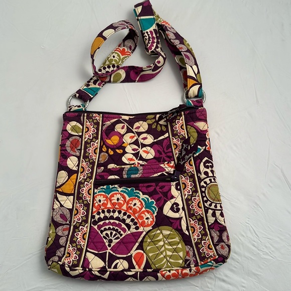 Vera Bradley Handbags - Vera Bradley Plum Crazy floral hipster crossbody bag